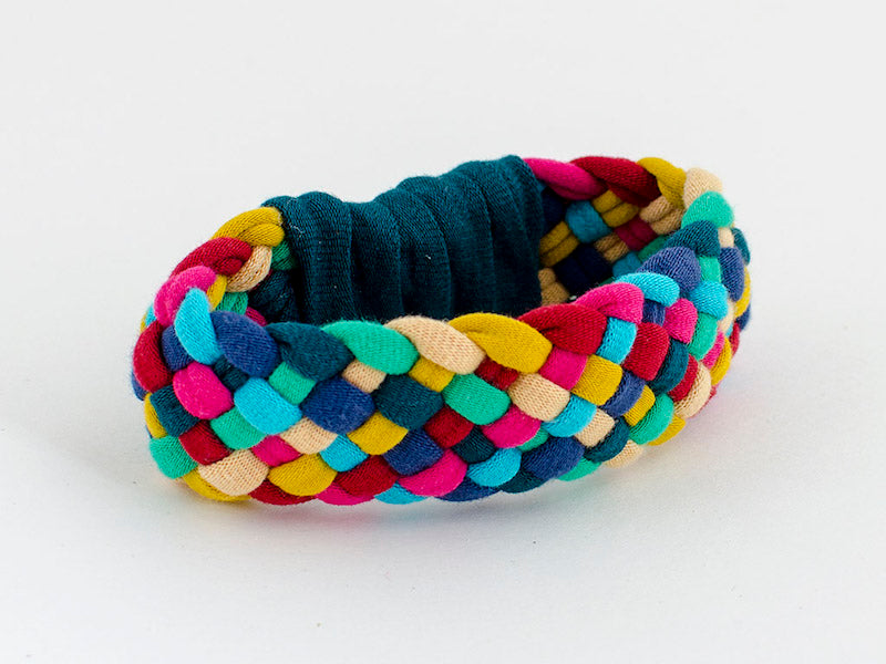 Bright colors textile necklace and bracelet set