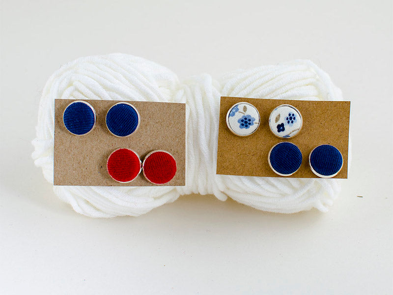 Red, white & blue textile jewelry set